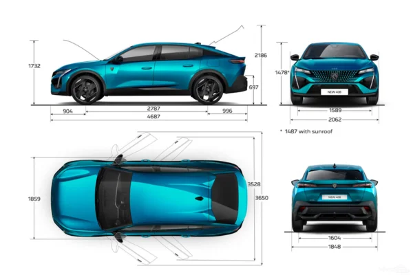 peugeot 408 dimension